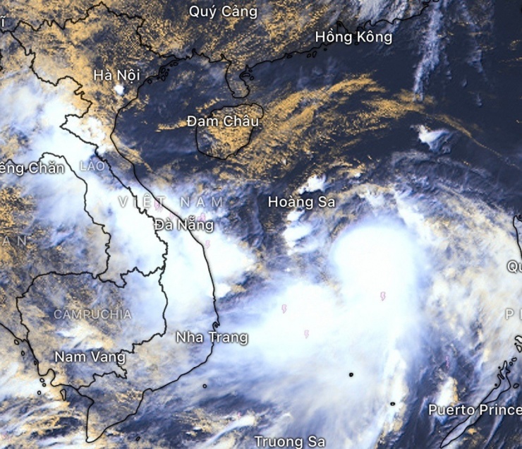 Hình ảnh bão Bualoi nhìn từ vệ tinh vào sáng 27/9.