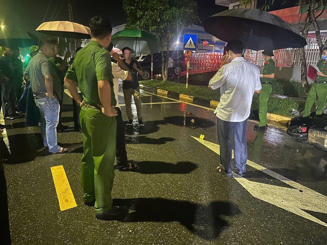 Hiện trường vụ án tại Khu công nghiệp Phú Hà (phường Phong Châu, tỉnh Phú Thọ) tối 26/9.