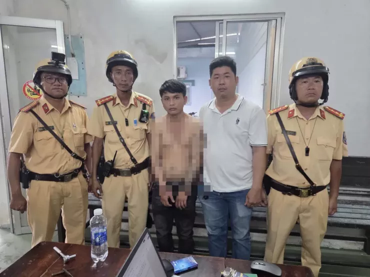 Trạm CSGT Tây Bắc cùng tổ công tác đã tổ chức truy đuổi nghi can trộm xe ô tô qua nhiều địa bàn. Ảnh: XH