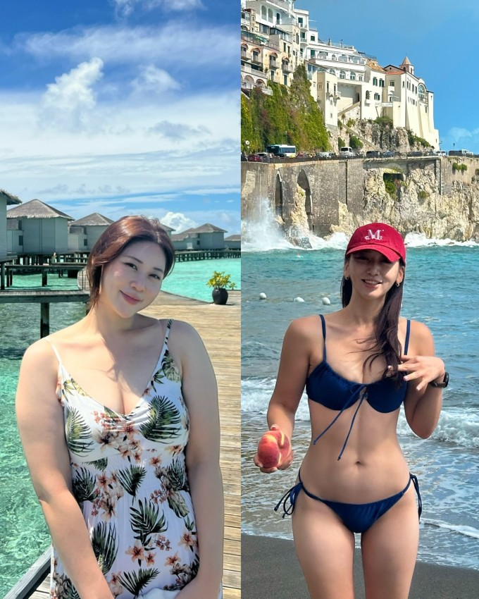 Vóc dáng Raemi thời điểm thừa cân và hiện tại.