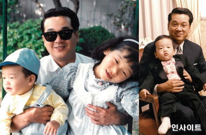 Lee Jae Hyun ngày trẻ và hai con.