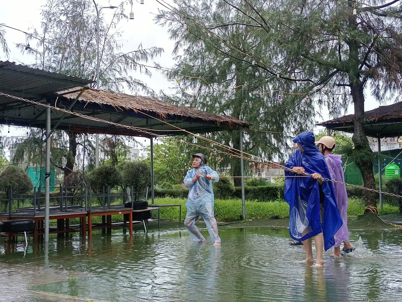 Người dân tranh thủ chằng chống nhà cửa trước khi bão số 10 đổ bộ
