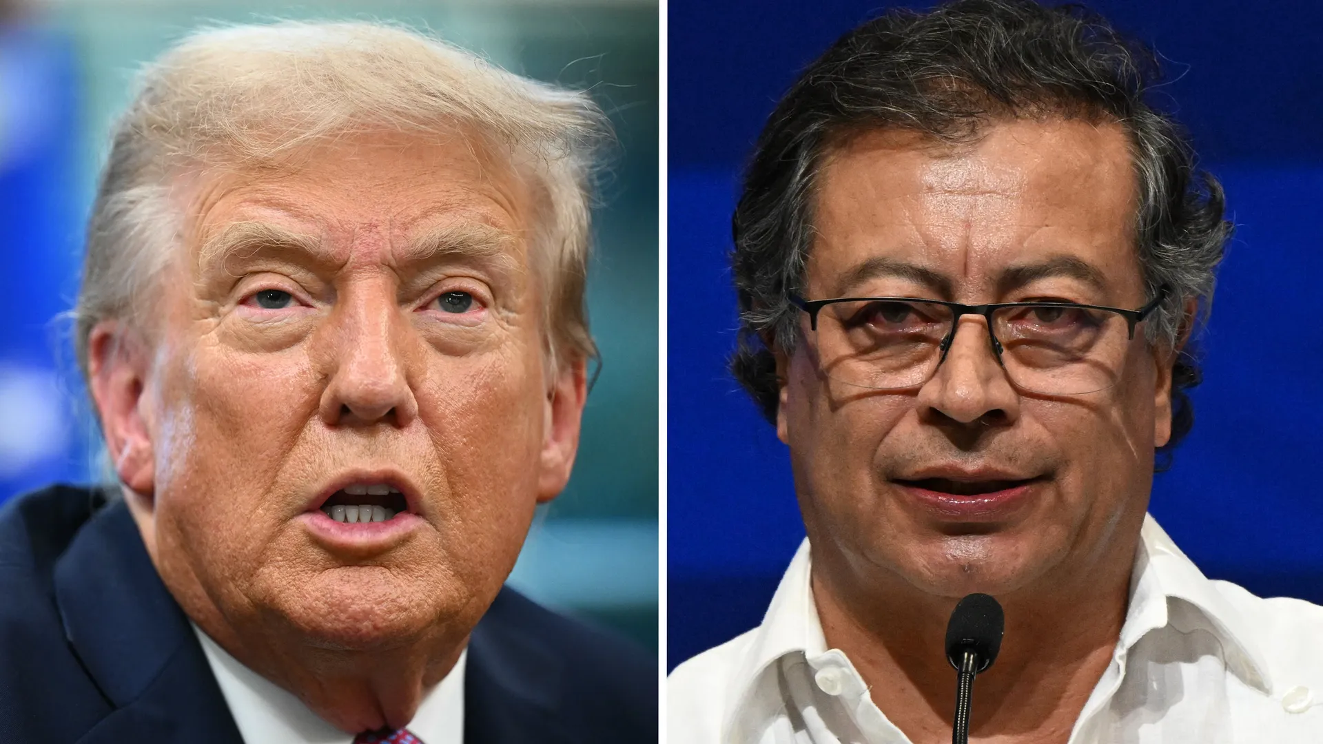 Tổng thống Colombia Gustavo Petro (phải) và Tổng thống Mỹ Donald Trump. Ảnh: AFP.