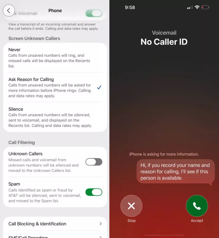 Cách bật tính năng lọc cuộc gọi rác trên iPhone iOS 26. Ảnh: Business Insider