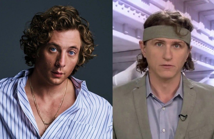 Jeremy Allen White (trái) hóa thân thành Jeff Horwitz (phải) - nhà báo viết các bài phóng sự cáo buộc Facebook.