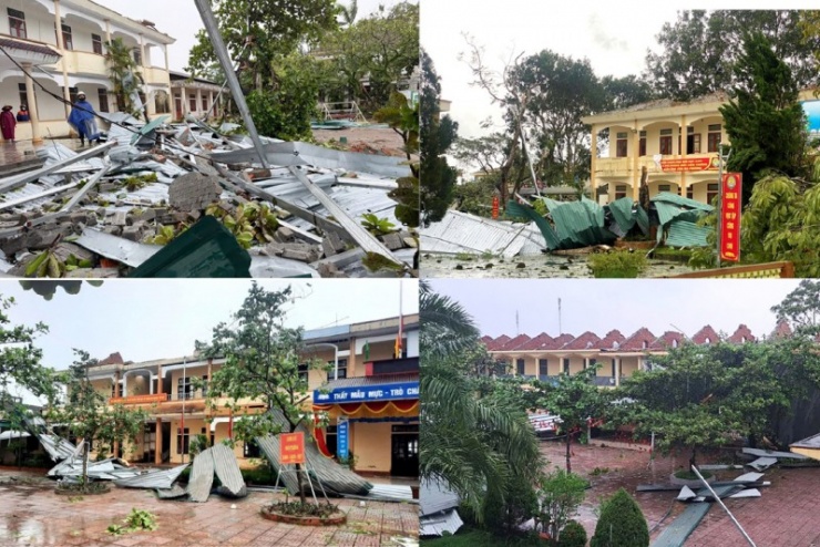 Toàn tỉnh Hà Tĩnh có 167 trường học bị hư hỏng, tốc mái sau khi bão số 10 quét qua.