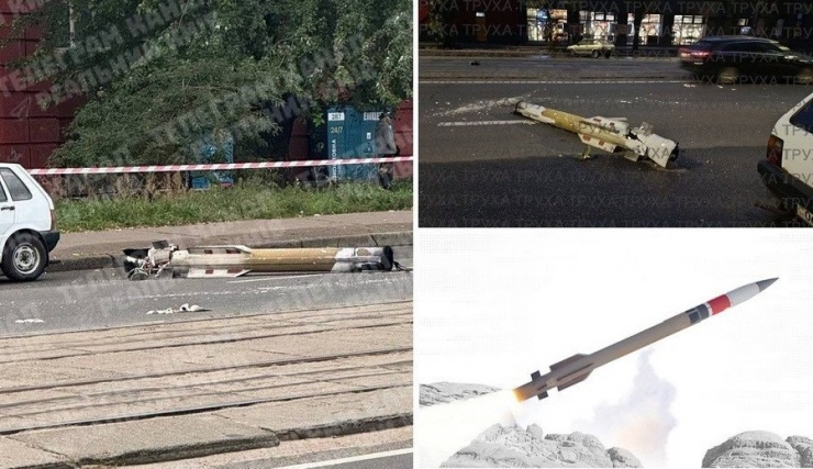 Video tên lửa Patriot rơi giữa đường phố Kiev khi cố đánh chặn tên lửa Nga - 1