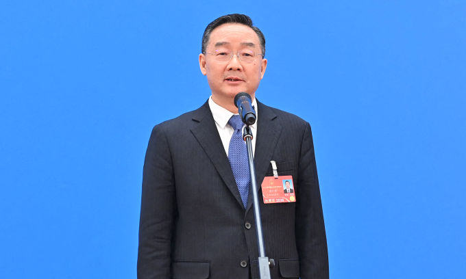 Ông Đường Nhân Kiệt trả lời phỏng vấn tại Bắc Kinh năm 2022. Ảnh: AFP