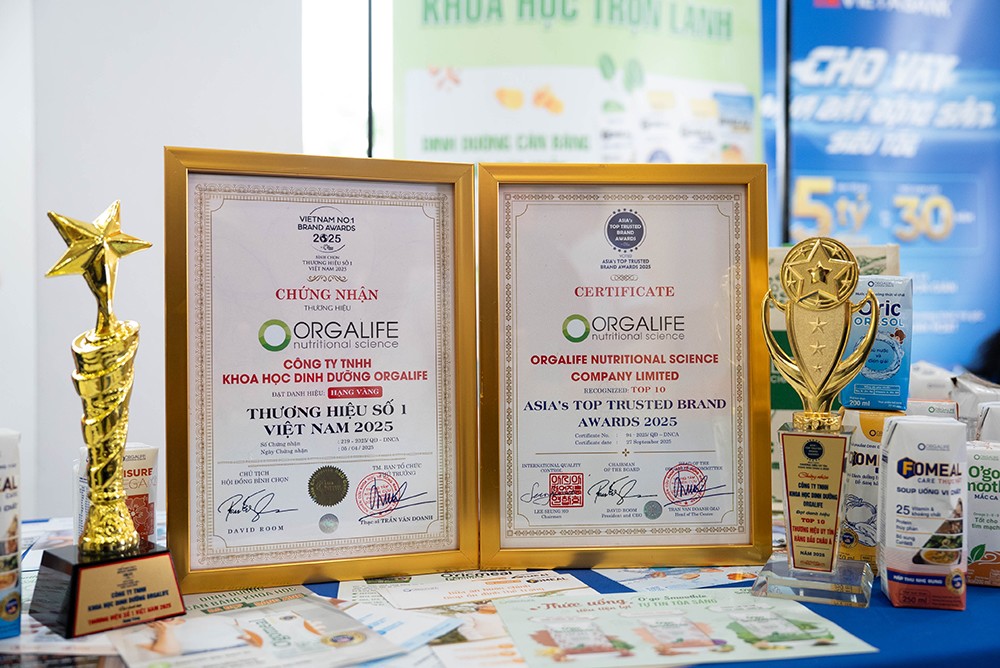 Orgalife tự hào nhận 2 giải thưởng danh giá Hạng Vàng Thương Hiệu Số 1 Việt Nam 2025 và Top 10 Thương Hiệu Uy Tín Hàng Đầu Châu Á 2025