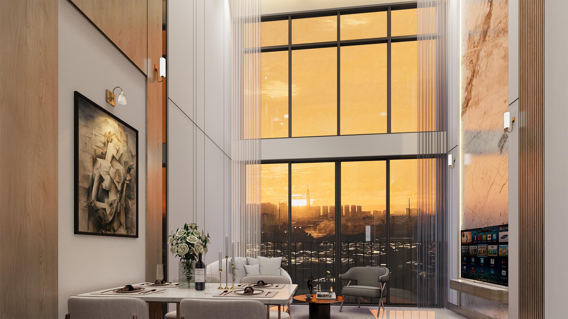 Hình phối cảnh căn hộ trần cao 5,4 m tại dự án. Ảnh: Citigrand