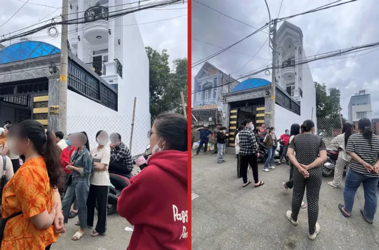 Sau thông tin vỡ hụi 200 tỉ đồng lan truyền, rất đông người dân đã tìm tới căn nhà được cho là của chủ hụi để đòi tiền. Ảnh: HT