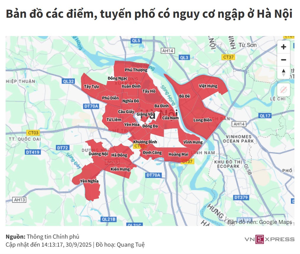 Hà Nội ngập diện rộng, miền Bắc nhiều nơi sơ tán vì lũ - 5