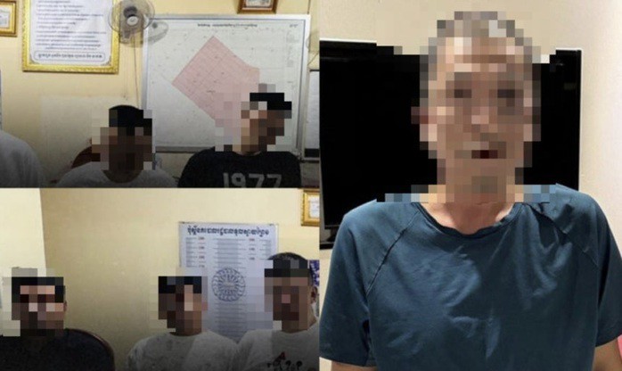 Người đàn ông Hàn Quốc 51 tuổi (bên phải) bị bắt cóc và tra tấn ở Campuchia. Ảnh: Khmer Times