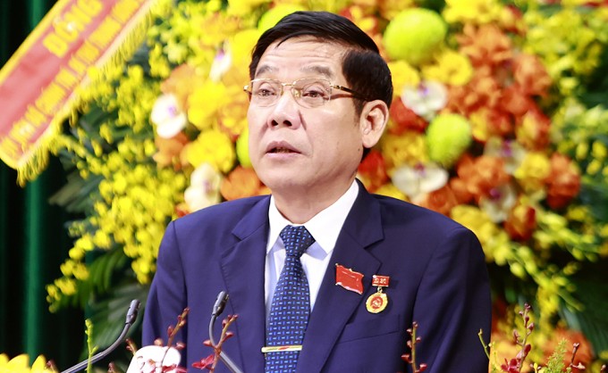 Ông Nguyễn Văn Gấu phát biểu tại Đại hội Đảng bộ tỉnh Bắc Ninh ngày 30/9. Ảnh: Cổng thông tin Bắc Ninh