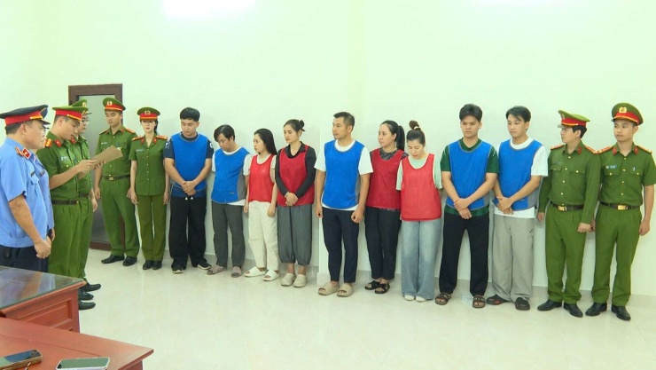 Các đối tượng liên quan đến chuyên án. Ảnh: Công an Thanh Hóa.