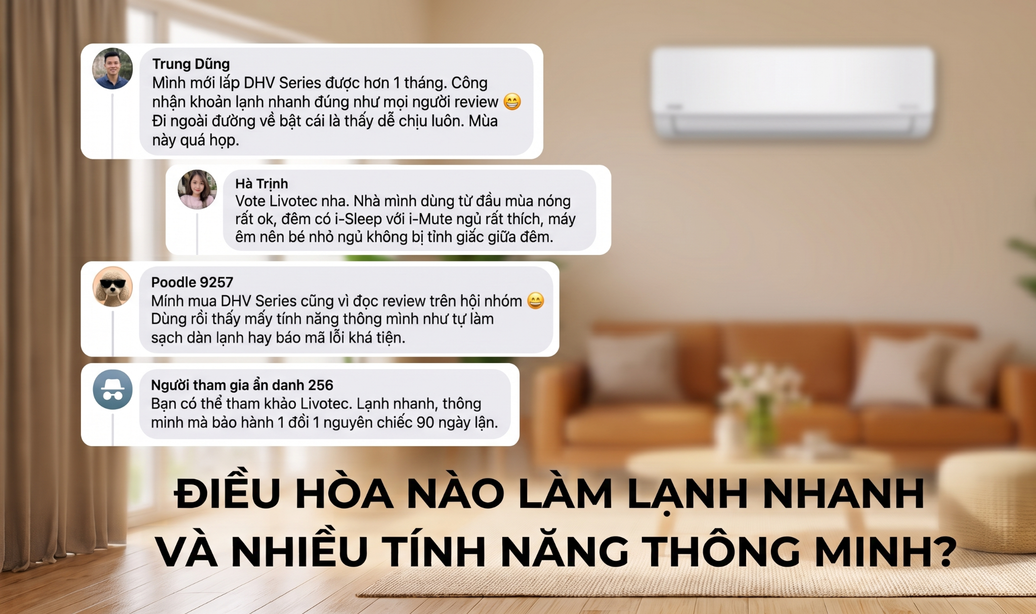 Comment của một số người dùng khi được hỏi nên mùa điều hòa nào trong mùa hè này