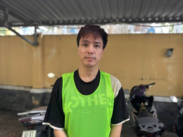 Tăng Nhật Tuệ khi bị bắt. Ảnh: Công an phường Chánh Hưng
