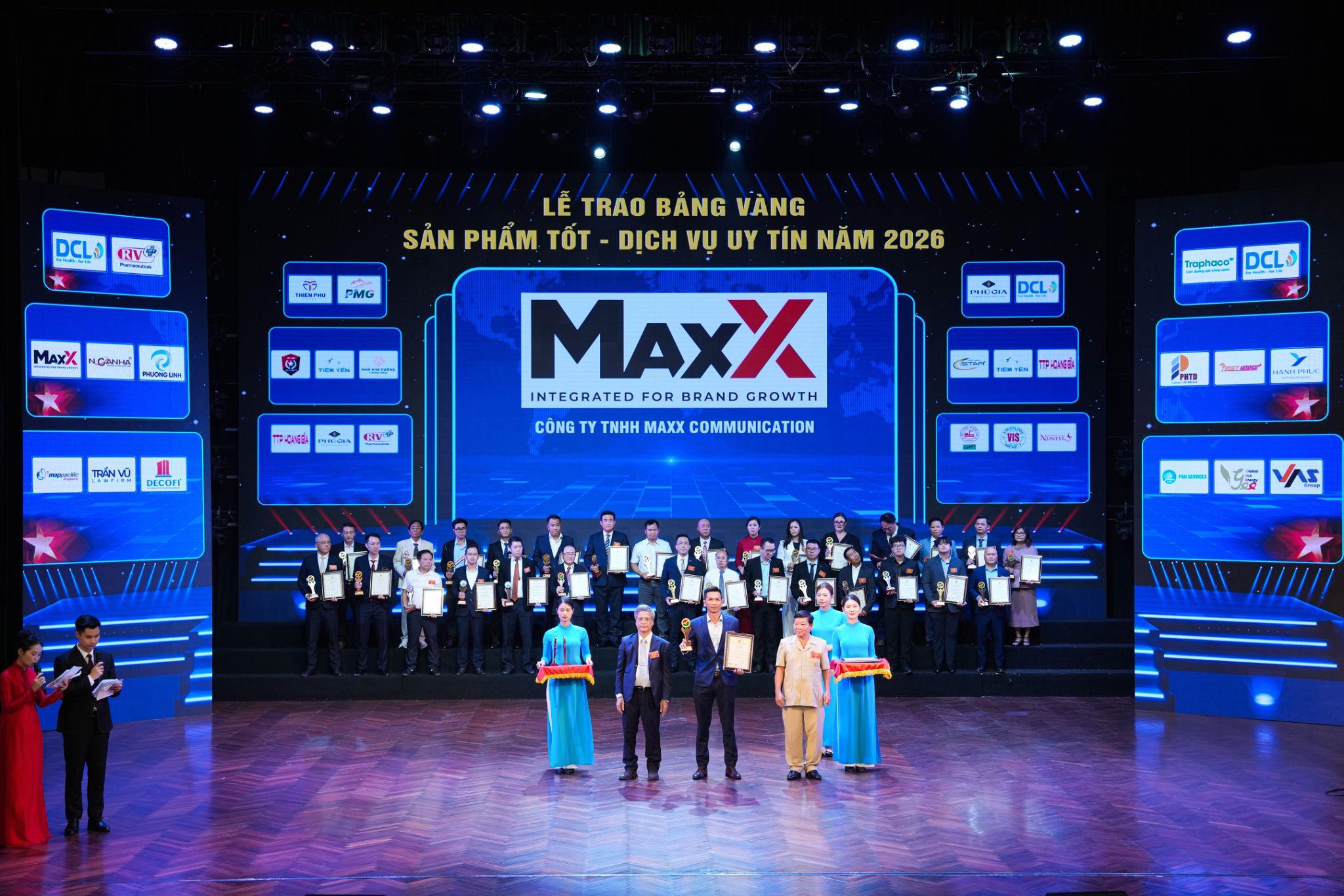 MaxX tự hào nhận giải thưởng Top 10 Dịch vụ Uy tín Hướng tới Quyền lợi Người tiêu dùng năm 2026