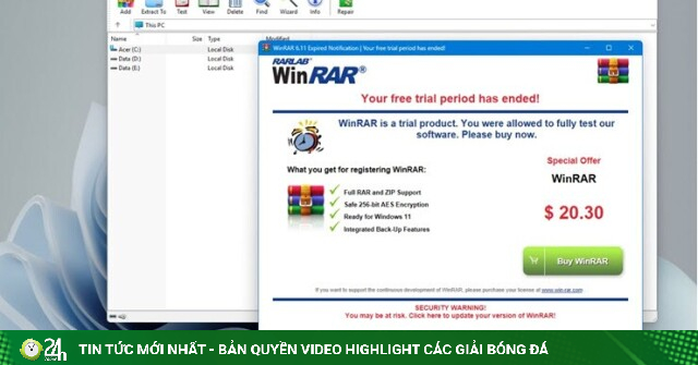 WinRAR ra phiên bản mới vì... người dùng bắt đầu chịu trả tiền bản quyền