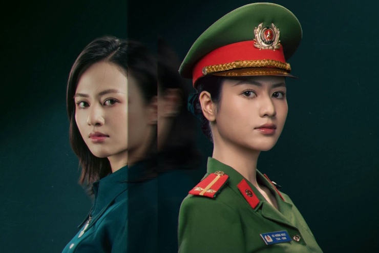Việt Hoa trong tạo hình Mai và chiến sĩ công an Hương Ngọc. Ảnh: VTV 