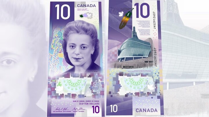 Tờ 10 đô la của Canada thiết kế theo chiều dọc. (Ảnh: CBC)