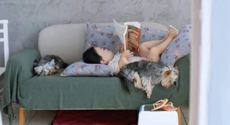 Góc ghế nhỏ nơi Hoshino nằm đọc sách trong nhà. Ảnh: TLC
