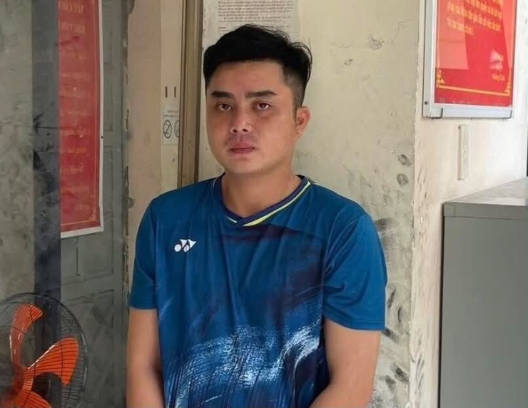 Nguyễn Hiền Phúc tại cơ quan công an. Ảnh: CACC