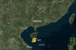 Đường đi của bão Maysak khi áp sát Vịnh Bắc Bộ