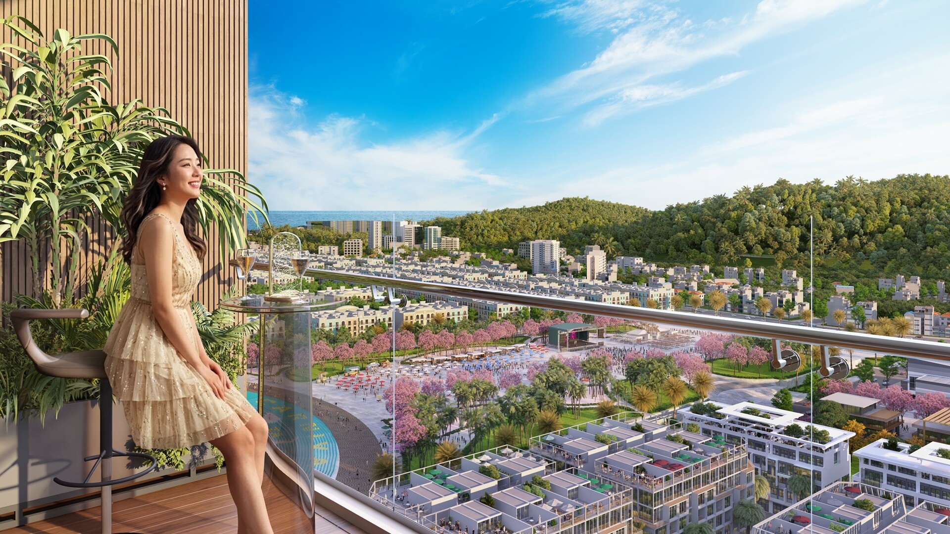  Căn hộ Sun Festo Town sở hữu tầm nhìn khoáng đạt hướng công viên Lễ hội. Ảnh minh họa: Sun Property.