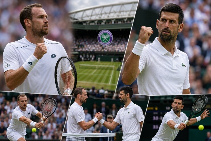 Video tennis Djokovic - Safiullin: Tie-break đỉnh cao (Wimbledon)