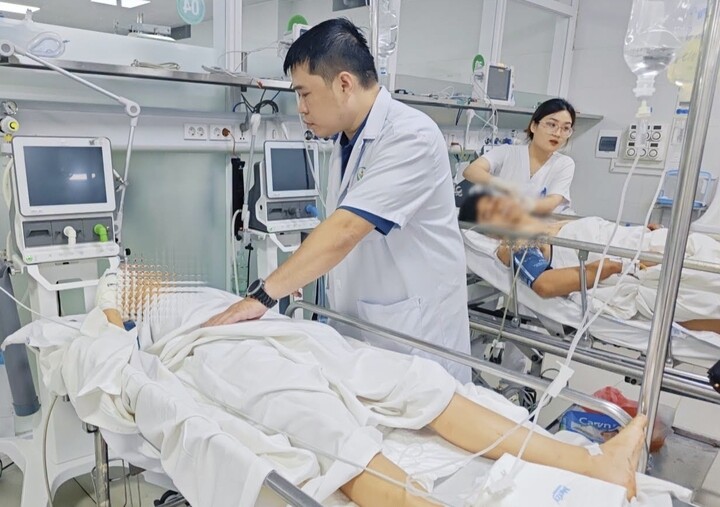 Nặng nhất là em Đ.T.T, 12 tuổi, quê Hải Phòng.