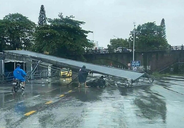 Bão số 1 hoành hành Móng Cái suốt đêm: Cây đổ, mái tôn bay, nhiều nơi mất điện - 3