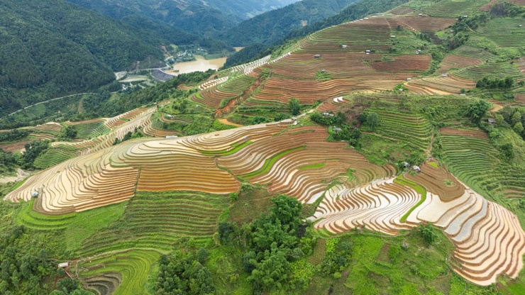Ruộng bậc thang Mù Cang Chải mùa nước đổ như 'tấm gương khổng lồ' - 7