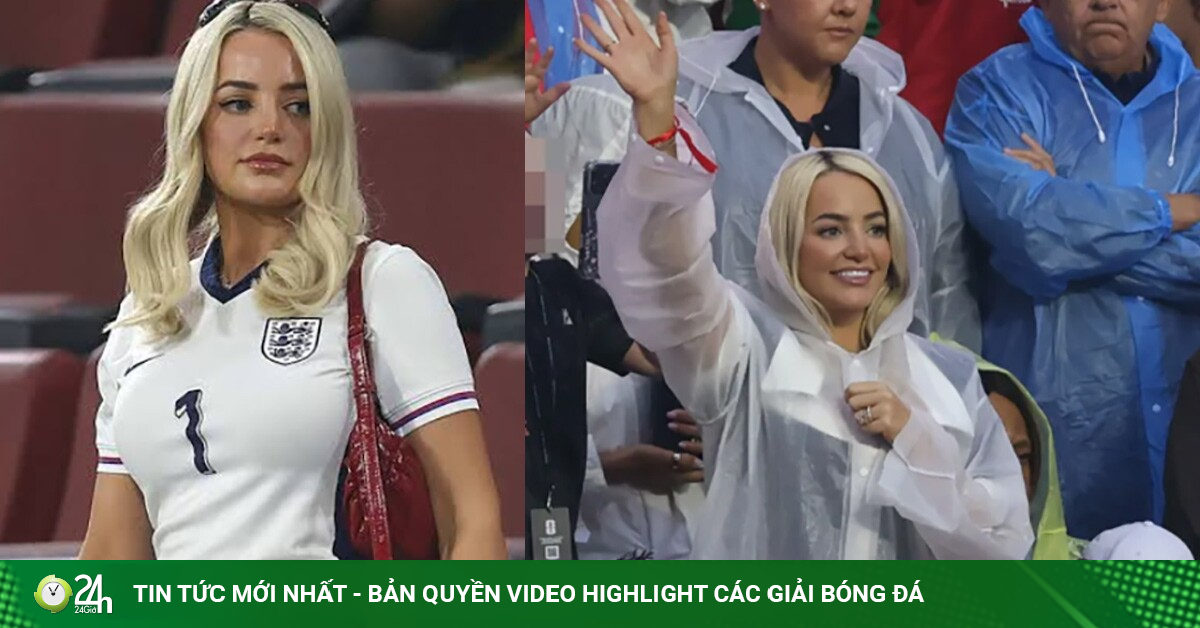 Dàn WAGs xinh đẹp đội mưa "tiếp lửa" tuyển Anh, vợ Harry Kane mặc áo đặc biệt cổ vũ chồng