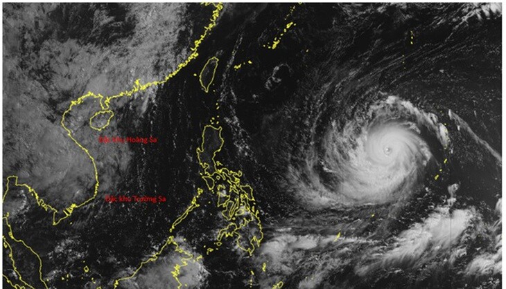 Hình ảnh của siêu bão Ba Vì&nbsp; trên ảnh mây vệ tinh Himawari của Nhật Bản lúc 7h30 sáng ngày 7/7/2026.
