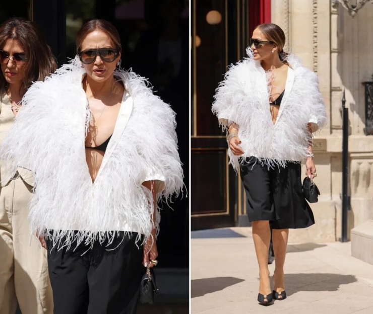 J.Lo diện phong cách giữa nắng nóng ở Paris hôm đầu tuần. Ảnh: Splash/ GC