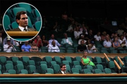 Khoảnh khắc huyền thoại Federer "cô đơn" tại Wimbledon gây bão mạng