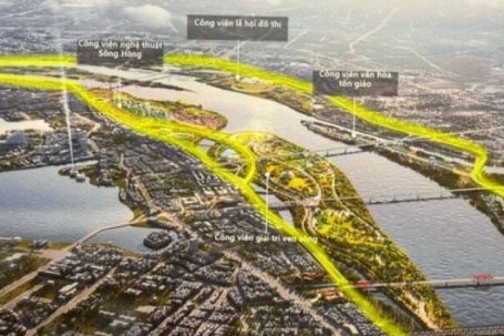 Chi tiết 80 km đại lộ, hàng nghìn ha công viên ven bờ sông Hồng trong quy hoạch Hà Nội tầm nhìn 100 năm