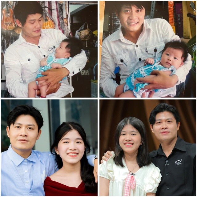 Nhạc sĩ Nguyễn Văn Chung đồng hành cùng con gái từ khi con còn bé.