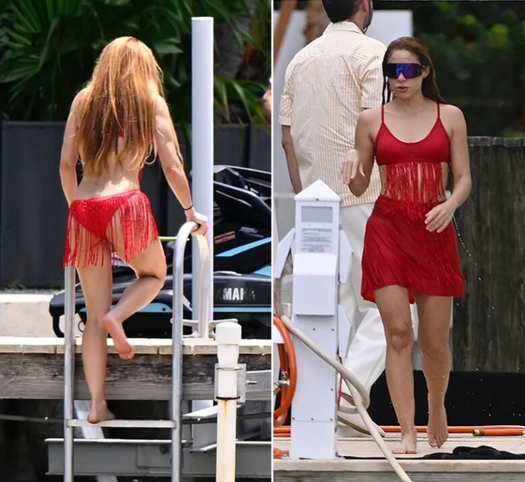 Nữ ca sĩ thả dáng trên bờ biển Miami. Ảnh: Backgrid