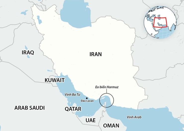 Vị trí Iran và các quốc gia trong khu vực. Đồ họa: Guardian
