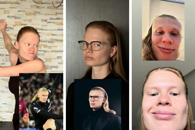 Anastasia Kostromitina nổi tiếng với việc bắt chước Haaland.