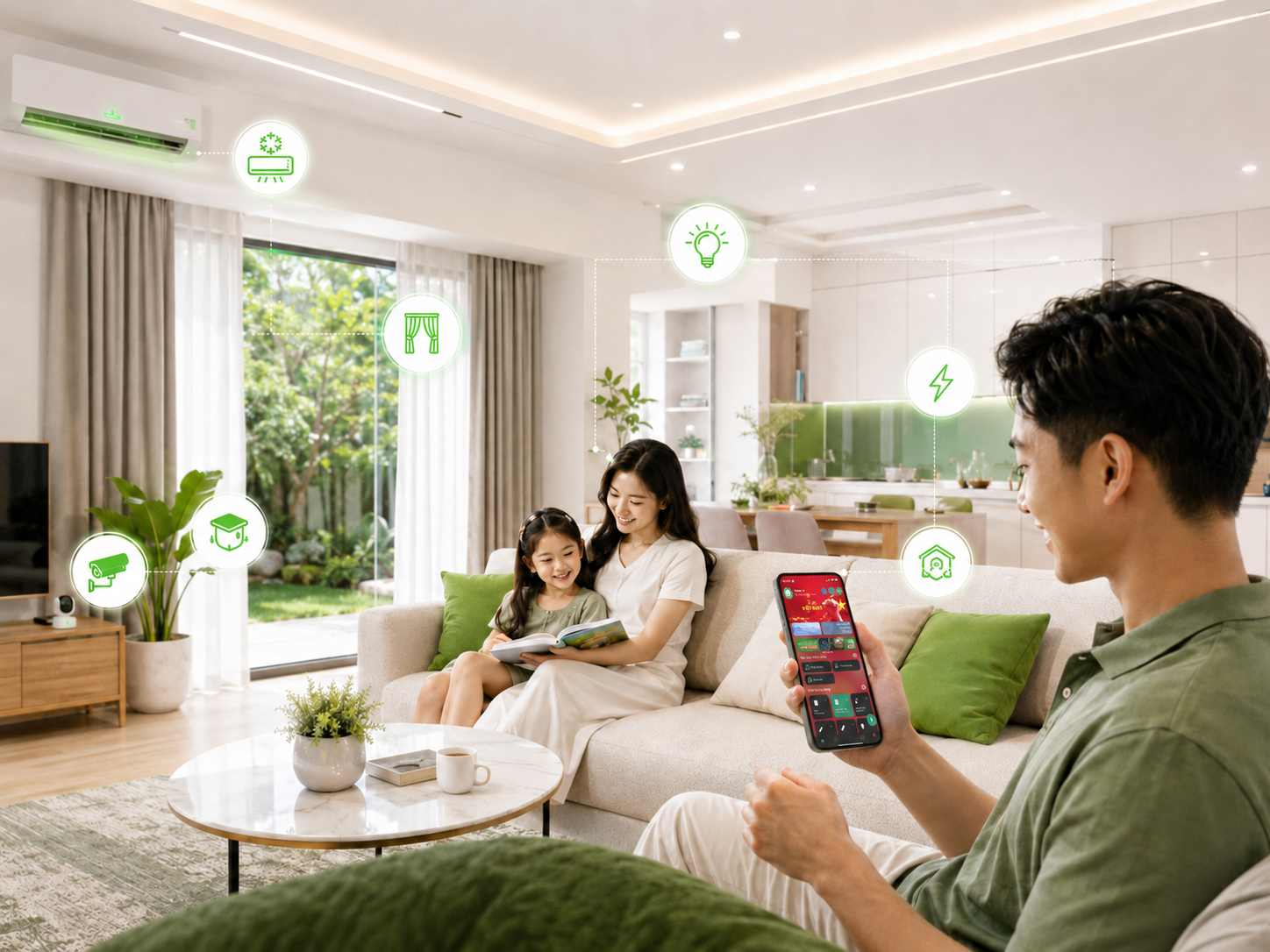 Trải nghiệm ứng dụng điều khiển trực quan là một trong những tiêu chí được người dùng Việt quan tâm khi lựa chọn hệ thống nhà thông minh. Nguồn ảnh: Hunonic