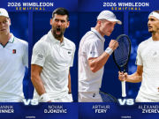 Bán kết tennis đỉnh cao Wimbledon: Djokovic đại chiến Sinner, Zverev giải mã "ngựa ô" Fery