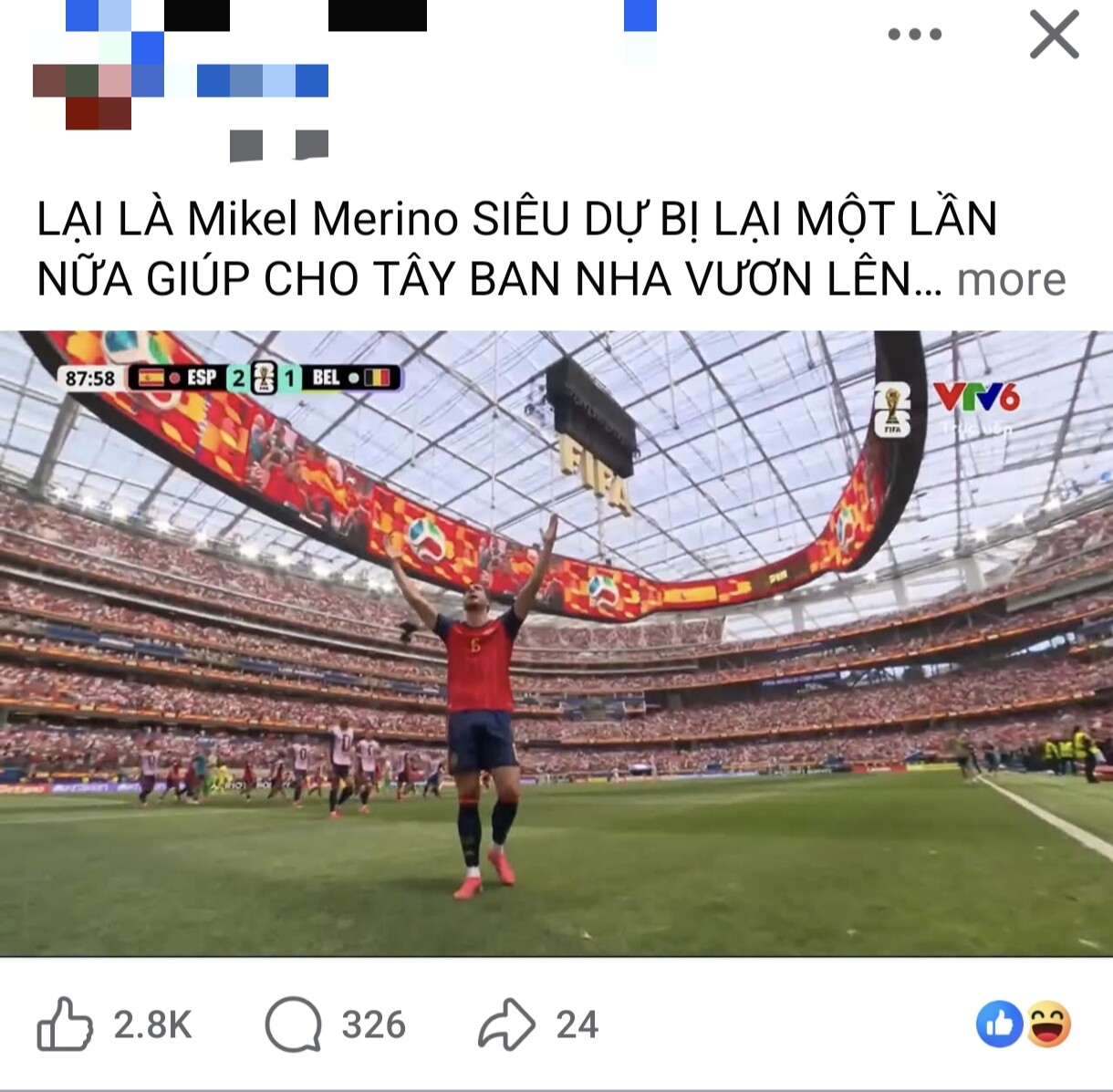 Siêu dự bị giúp Tây Ban Nha thắng Bỉ 2 - 1.