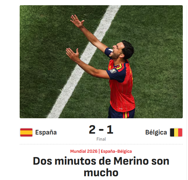 "2 phút là quá nhiều cho Merino" - tiêu đề của tờ AS