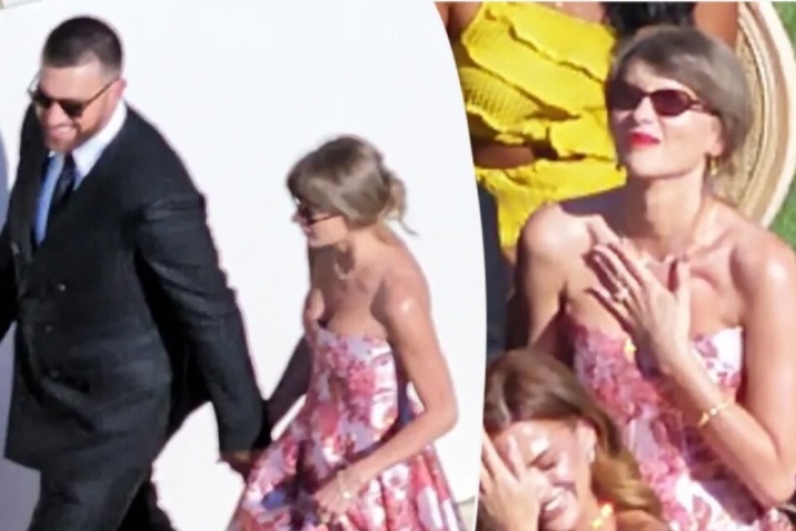 Taylor Swift và chồng mới cưới tay trong tay dự hôn lễ bạn thân