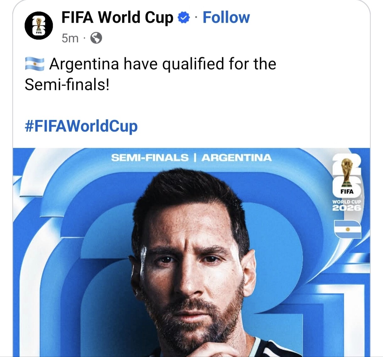 Argentina đã giành vé vào bán kết World Cup 2026.