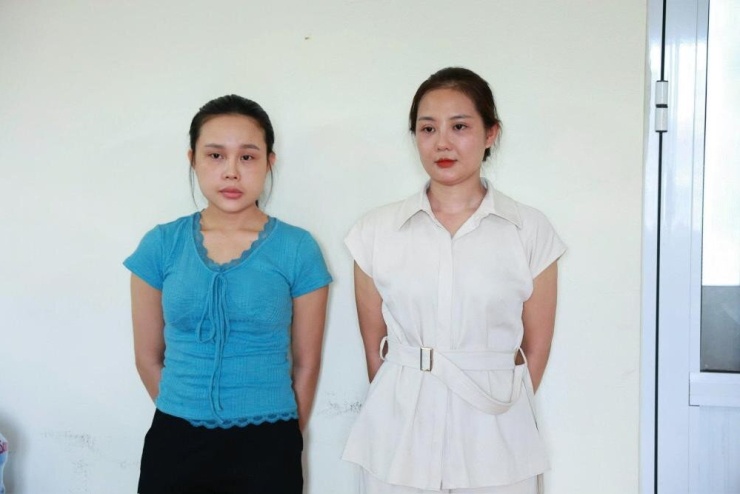 Vi Thị Nụ và Nguyễn Thị Thảo bị bắt giữ. Ảnh: CACC
