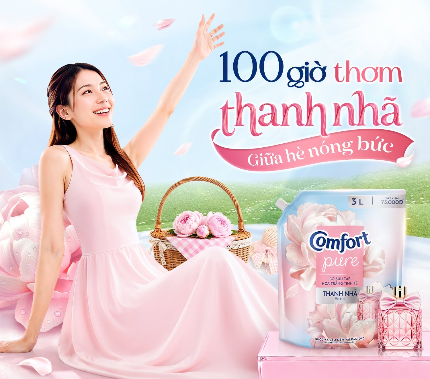 Hương hoa trắng kín đáo, nhẹ nhàng cùng công nghệ hạt lưu hương thơm lâu giúp quần áo được xả bằng Comfort Pure thêm mềm mại, thơm sang tinh tế.